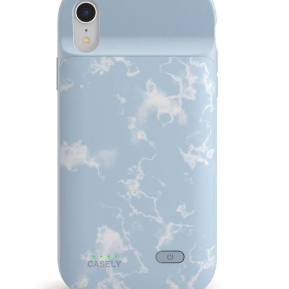 Light Blue Skies Marble Clouds Charging Case - Picture 1 of 4